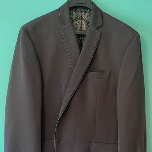 Van Heusen Studio Men's Blazer in Grey with B&W Paisley Lining Size 48R NWT